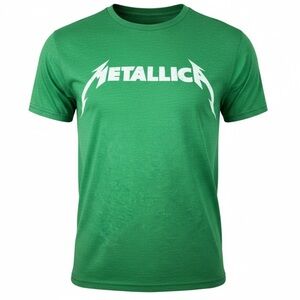 NWOT Metallica Rock 80’s Band tshirt- Green Short Sleeve, unisex Small